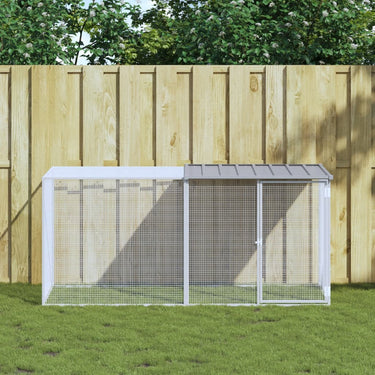 Vidaxl kippenhok met dak 203x98x90 cm gegalvaniseerd staal lichtgrijs