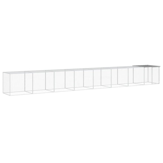 VidaXL Kippenhok met dak 803x98x90 cm gegalvaniseerd staal lichtgrijs