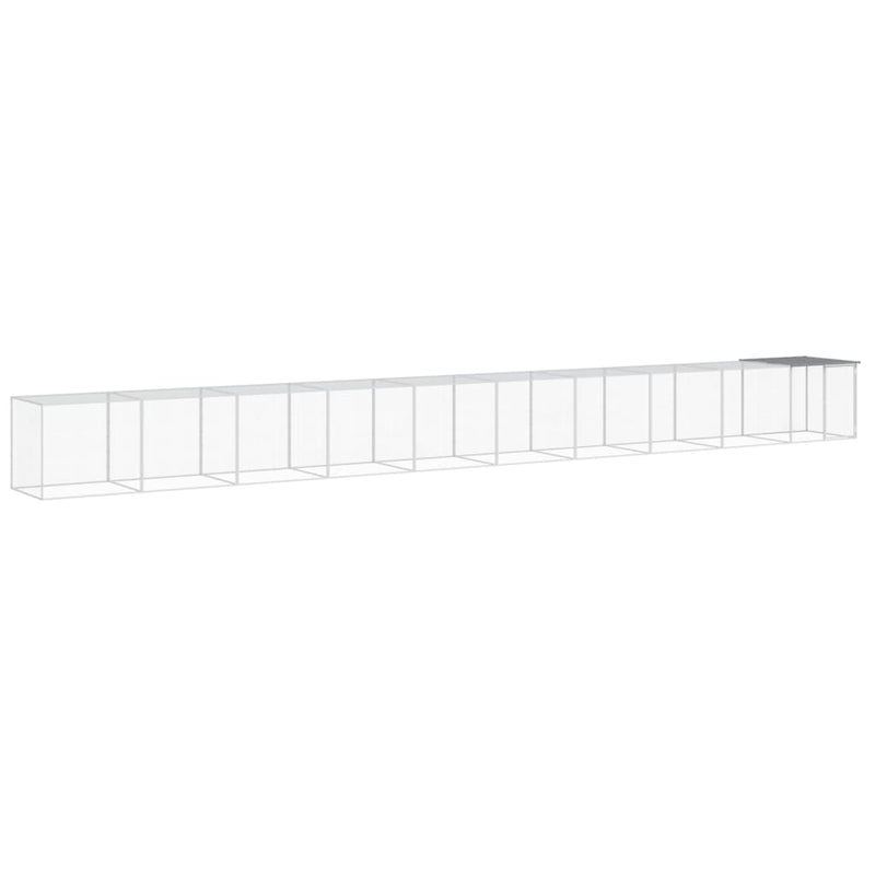 Load image into Gallery viewer, VidaXL Kippenhok met dak 1003x98x90 cm gegalvaniseerd staal lichtgrijs
