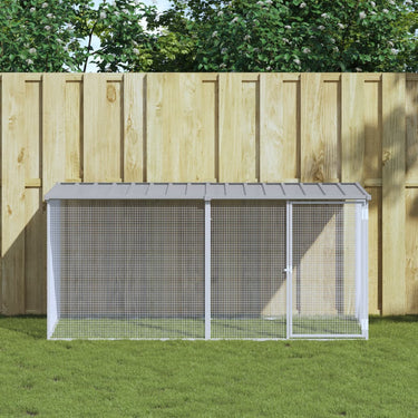 Vidaxl kippenhok met dak lichtgrijs 203x98x90 cm gegalvaniseerd staal
