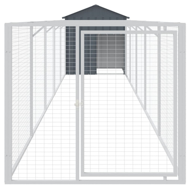 Load image into Gallery viewer, VidaXL Hondenhok met dak 117x609x123 cm gegalvaniseerd staal antraciet
