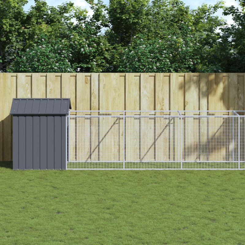 Load image into Gallery viewer, VidaXL Hondenhok met dak 117x813x123 cm gegalvaniseerd staal antraciet
