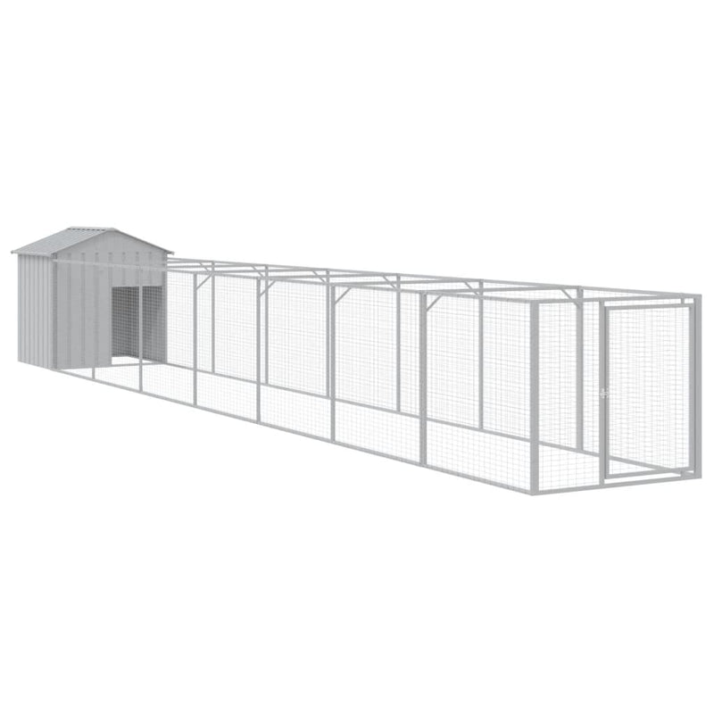 Load image into Gallery viewer, VidaXL Hondenhok met dak 117x813x123 cm staal lichtgrijs
