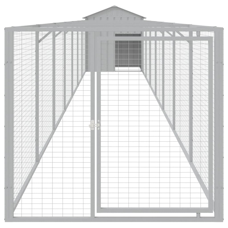 Load image into Gallery viewer, VidaXL Hondenhok met dak 117x813x123 cm staal lichtgrijs
