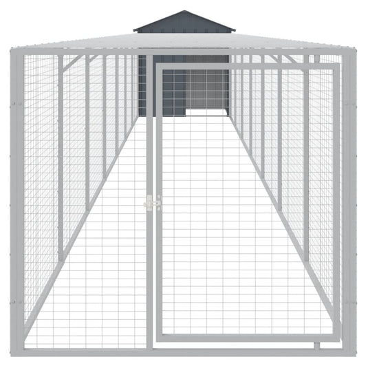 VidaXL Kippenhok met ren 117x813x123 cm gegalvaniseerd staal antraciet