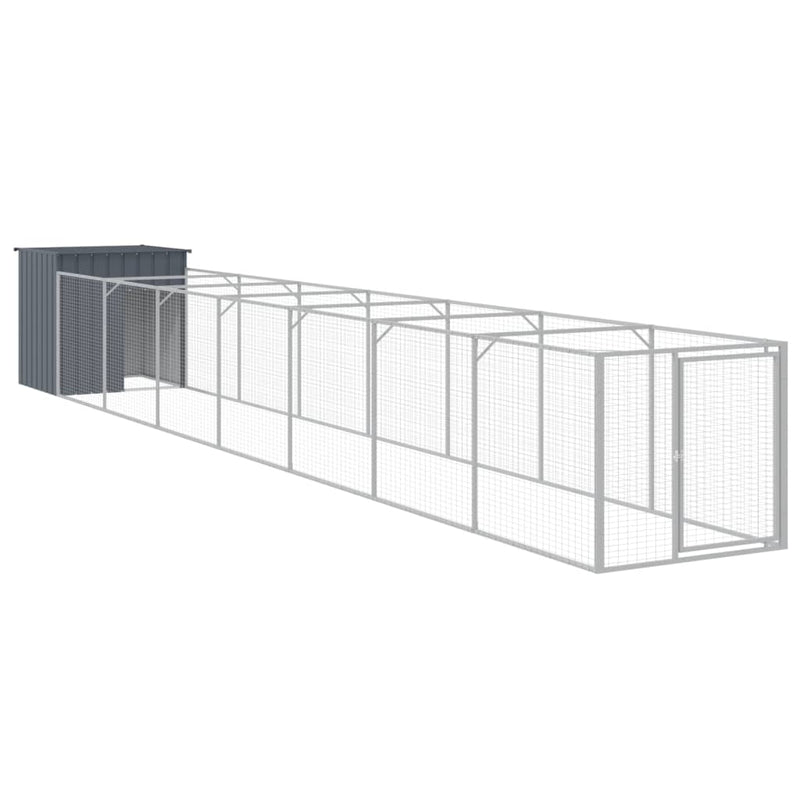 Load image into Gallery viewer, VidaXL Hondenhok met ren 110x813x110 cm gegalvaniseerd staal antraciet
