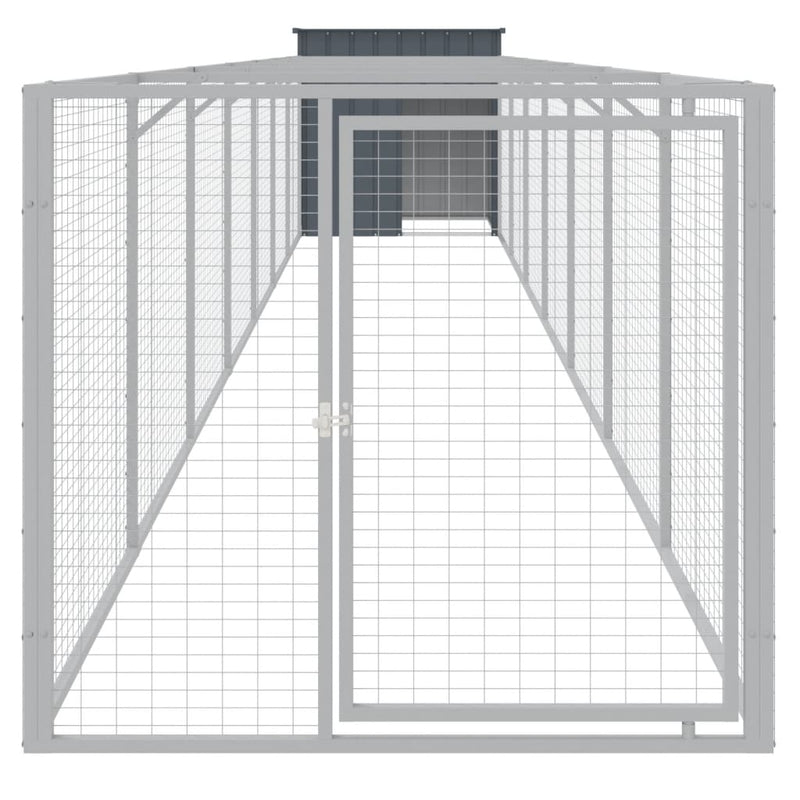 Load image into Gallery viewer, VidaXL Hondenhok met ren 110x813x110 cm gegalvaniseerd staal antraciet
