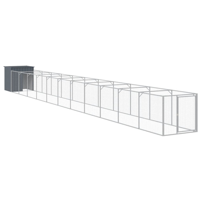 Load image into Gallery viewer, VidaXL Hondenhok met ren 110x1221x110 cm staal antracietkleurig
