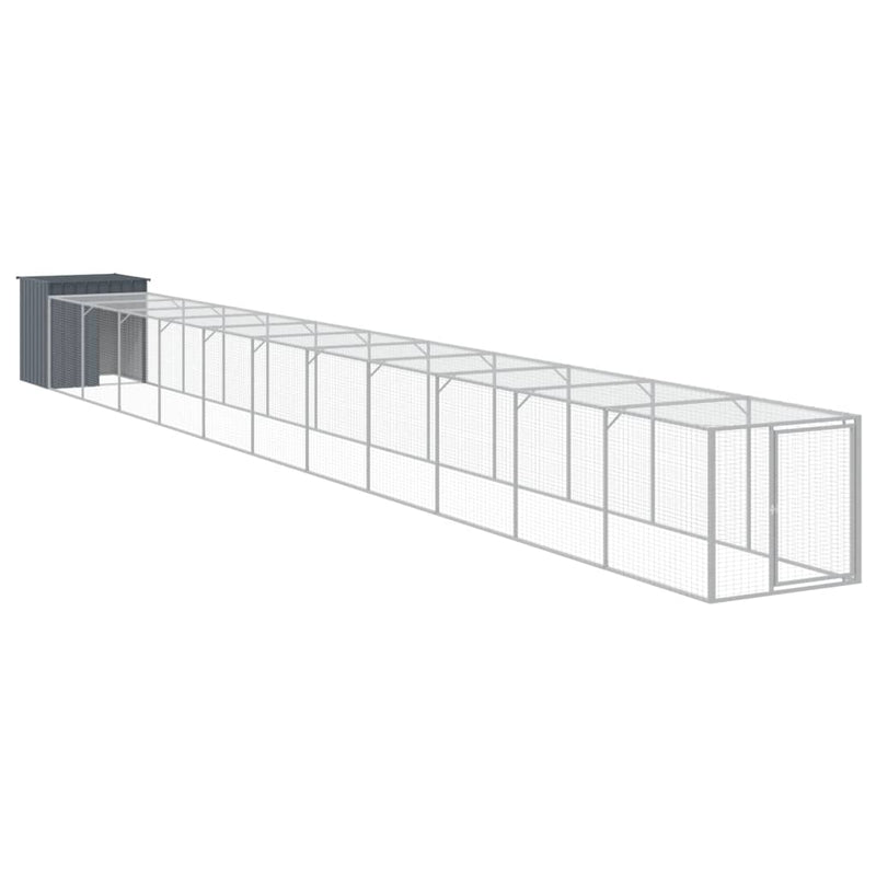 Load image into Gallery viewer, VidaXL Kippenhok met ren 110x1221x110 cm staal antracietkleurig
