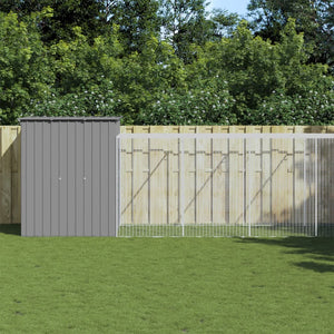 VidaXL Kippenhok met ren 165x1271x181 cm staal lichtgrijs