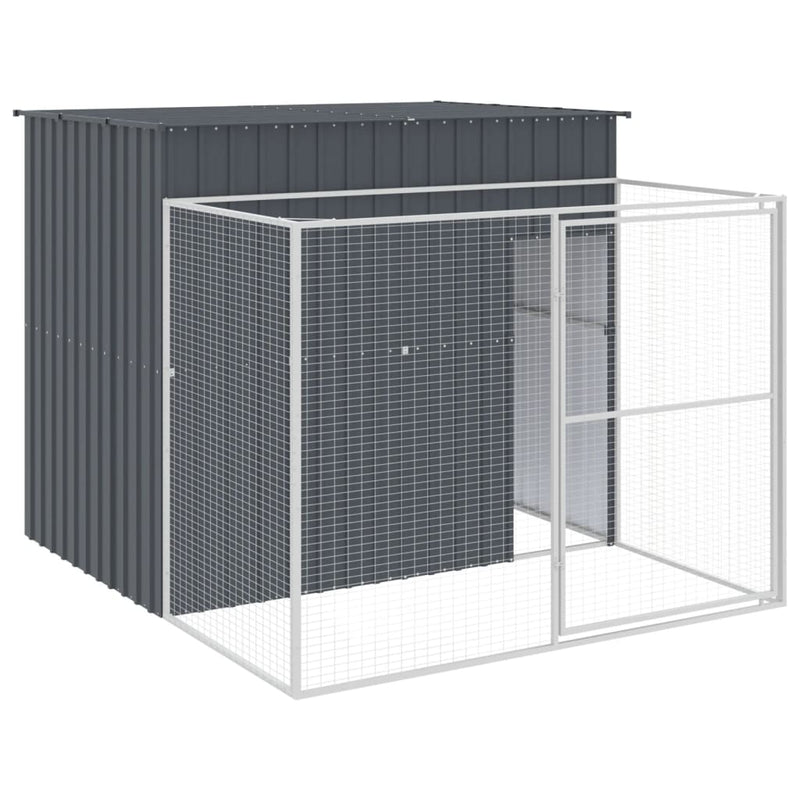 Load image into Gallery viewer, VidaXL Hondenhok met ren 214x253x181 cm gegalvaniseerd staal antraciet
