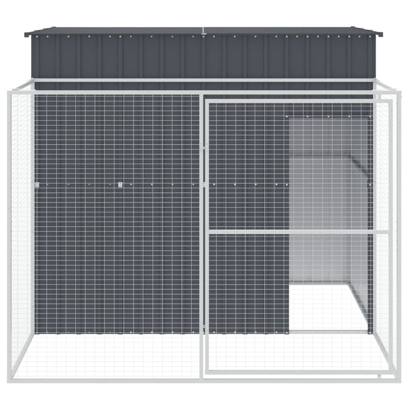 Load image into Gallery viewer, VidaXL Hondenhok met ren 214x253x181 cm gegalvaniseerd staal antraciet
