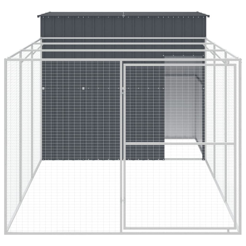 Load image into Gallery viewer, VidaXL Hondenhok met ren 214x457x181 cm gegalvaniseerd staal antraciet
