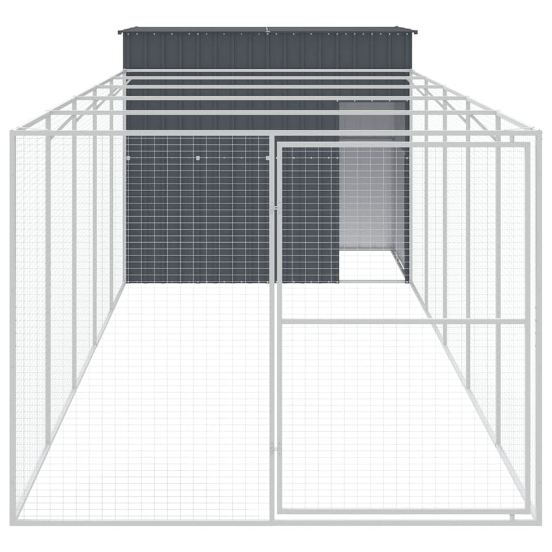 Load image into Gallery viewer, VidaXL Hondenhok met ren 214x661x181 cm gegalvaniseerd staal antraciet
