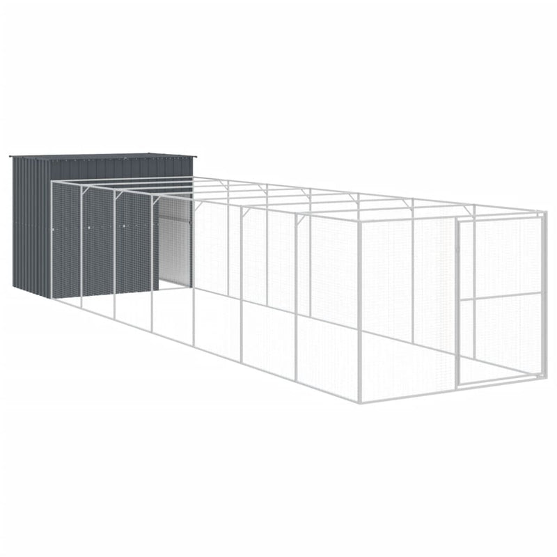 Load image into Gallery viewer, VidaXL Hondenhok met ren 214x865x181 cm gegalvaniseerd staal antraciet
