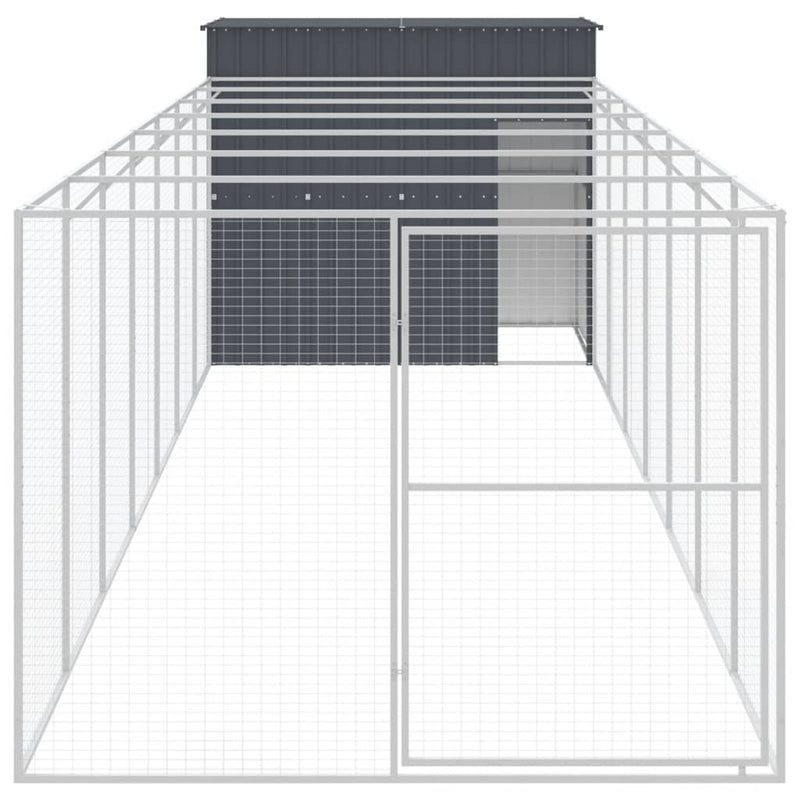 Load image into Gallery viewer, VidaXL Hondenhok met ren 214x865x181 cm gegalvaniseerd staal antraciet

