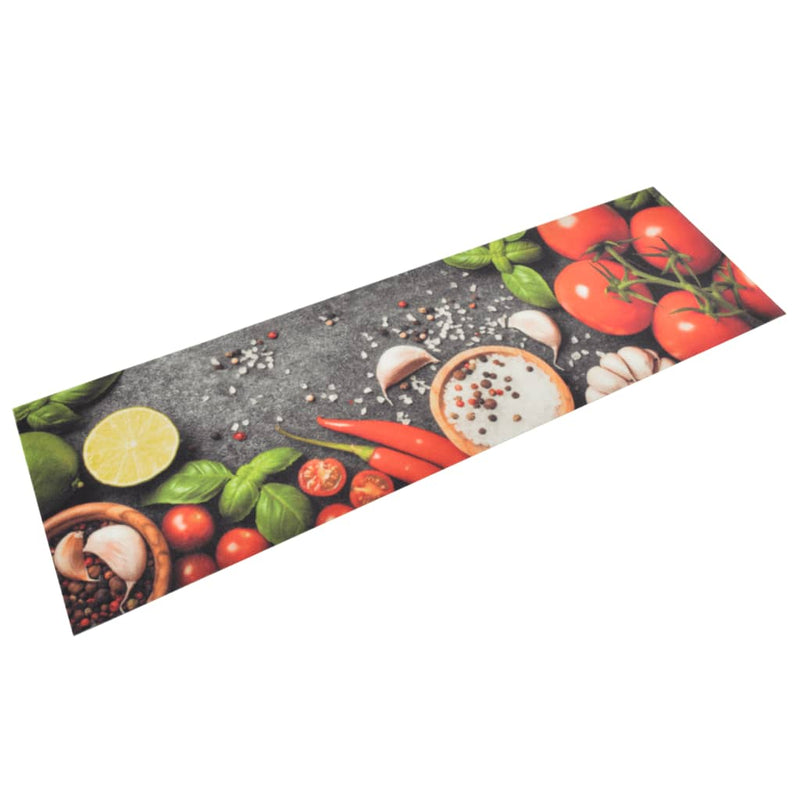 Load image into Gallery viewer, Vidaxl keukenmat wasbaar groenteprint 45x150 cm fluweel
