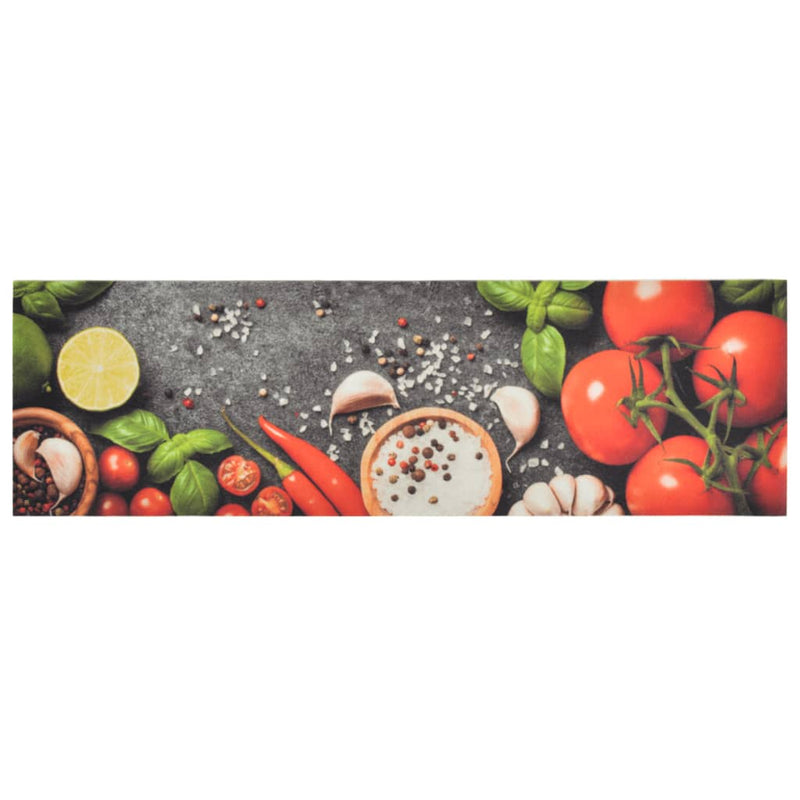 Load image into Gallery viewer, Vidaxl keukenmat wasbaar groenteprint 45x150 cm fluweel
