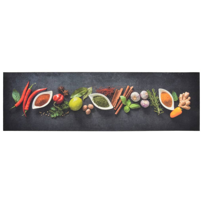 Load image into Gallery viewer, Vidaxl keukenmat wasbaar kruidenprint 45x150 cm fluweel
