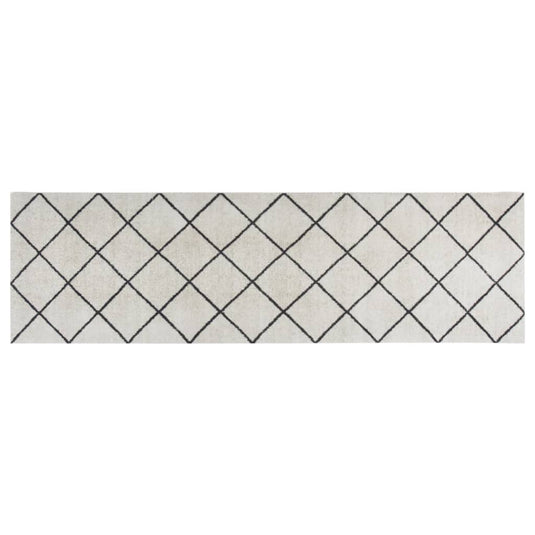 Vidaxl keukenmat wasbaar geblokt 60x180 cm fluweel