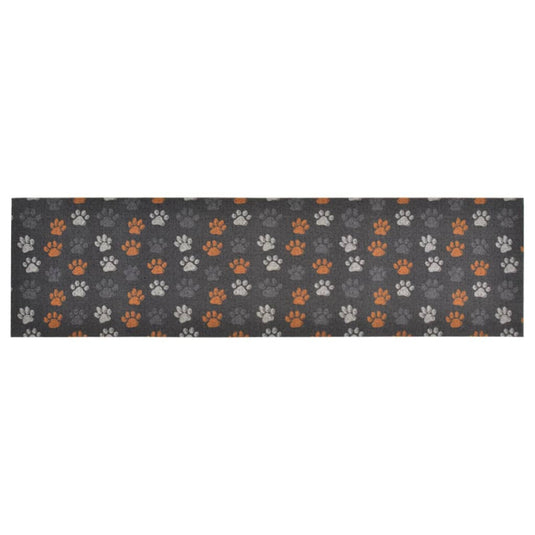 Vidaxl keukenmat wasbaar potenprint 45x150 cm fluweel
