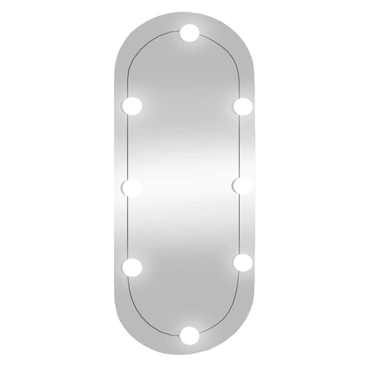 Vidaxl wandspiegel met led's ovaal 35x80 cm glas