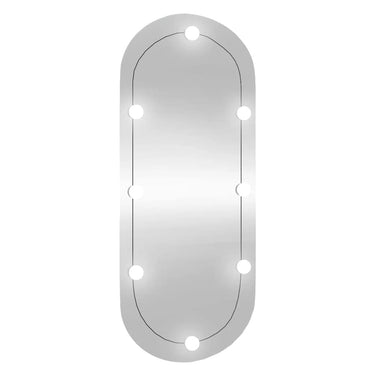 Vidaxl wandspiegel met led's ovaal 40x90 cm glas