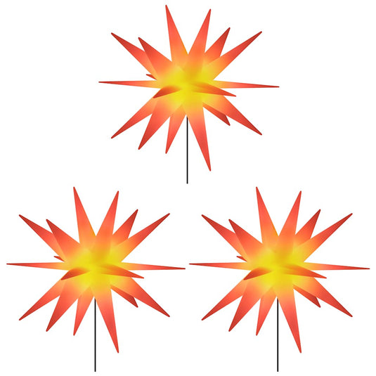 VidaXL Kerstlampen met grondpin en LED's 3 st 57 cm rood