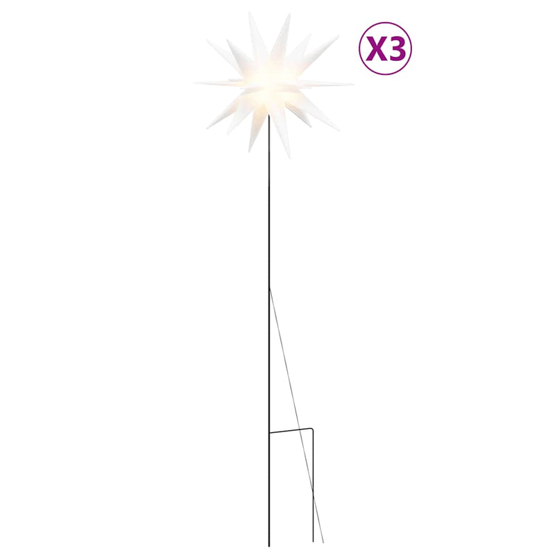Chargez l'image dans la visionneuse de la galerie, Vidaxl kerstlampen met grondpin en led's 3 st 57 cm wit
