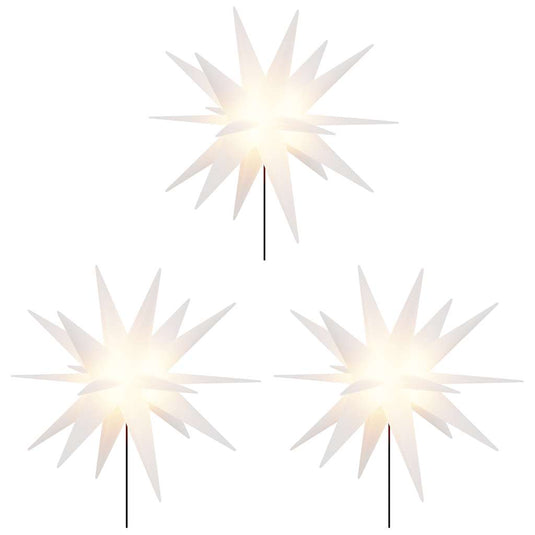 Vidaxl kerstlampen met grondpin en led's 3 st 57 cm wit