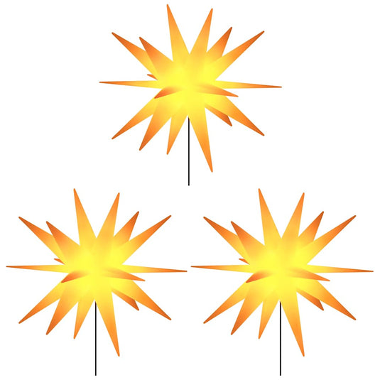 VidaXL Kerstlampen met grondpin en LED's 3 st 57 cm geel