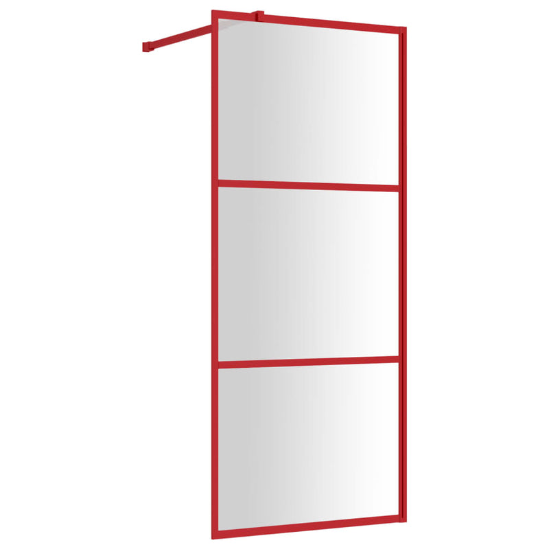 Load image into Gallery viewer, Vidaxl inloopdouchewand transparant 80x195 cm esg-glas rood
