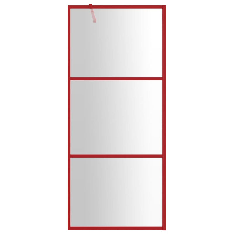 Load image into Gallery viewer, Vidaxl inloopdouchewand transparant 80x195 cm esg-glas rood
