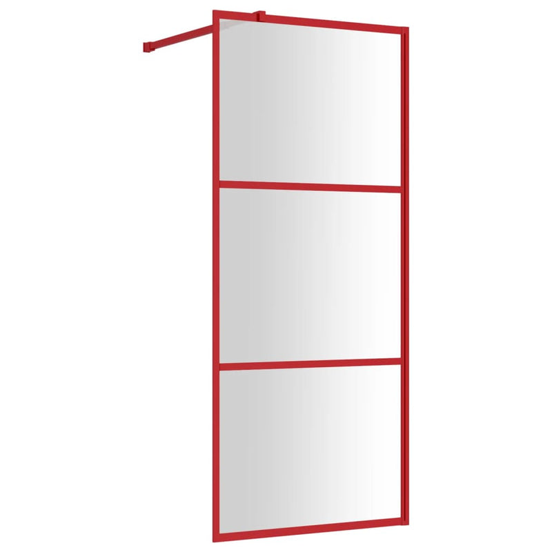 Load image into Gallery viewer, Vidaxl inloopdouchewand transparant 90x195 cm esg-glas rood
