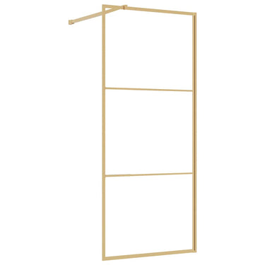 Vidaxl inloopdouchewand transparant 90x195 cm esg-glas goudkleurig