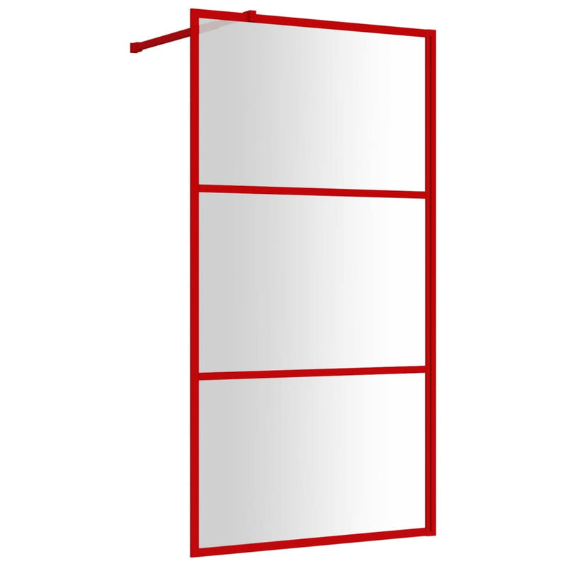 Load image into Gallery viewer, VidaXL Inloopdouchewand transparant 115x195 cm ESG-glas rood
