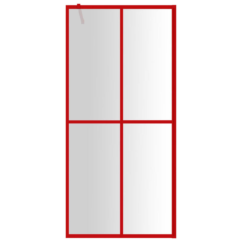 Afbeelding laden in galerijviewer, Vidaxl inloopdouchewand transparant 80x195 cm esg-glas rood
