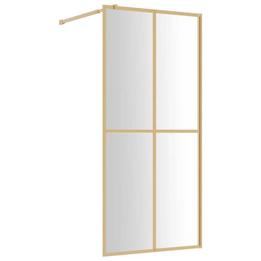 Vidaxl inloopdouchewand transparant 80x195 cm esg-glas goudkleurig