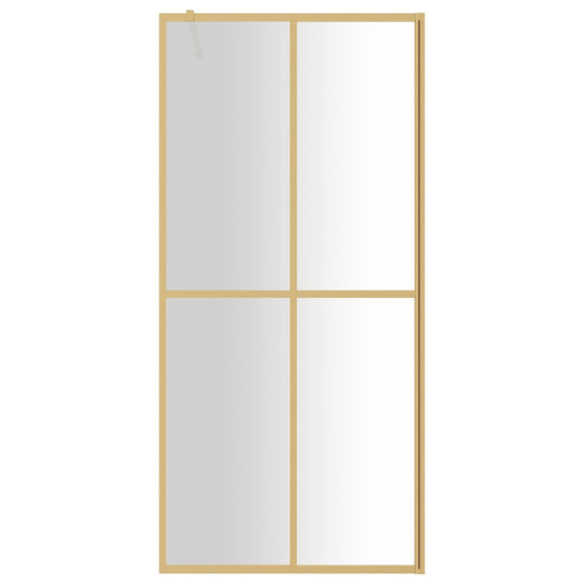 Vidaxl inloopdouchewand transparant 90x195 cm esg-glas goudkleurig