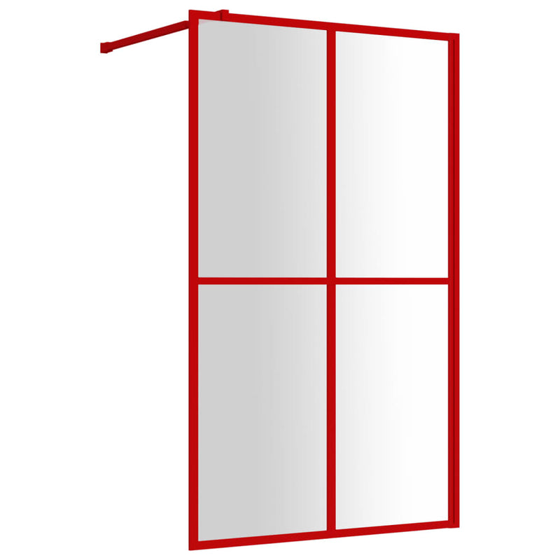 Load image into Gallery viewer, VidaXL Inloopdouchewand transparant 118x195 cm ESG-glas rood
