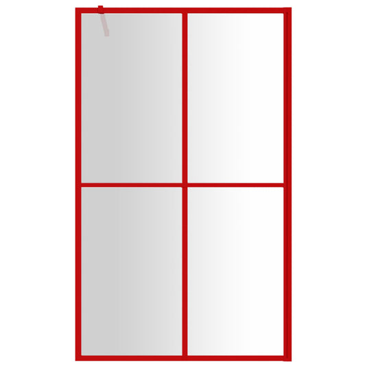 VidaXL Inloopdouchewand transparant 118x195 cm ESG-glas rood