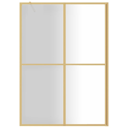 VidaXL Inloopdouchewand transparant 140x195 cm ESG-glas goudkleurig