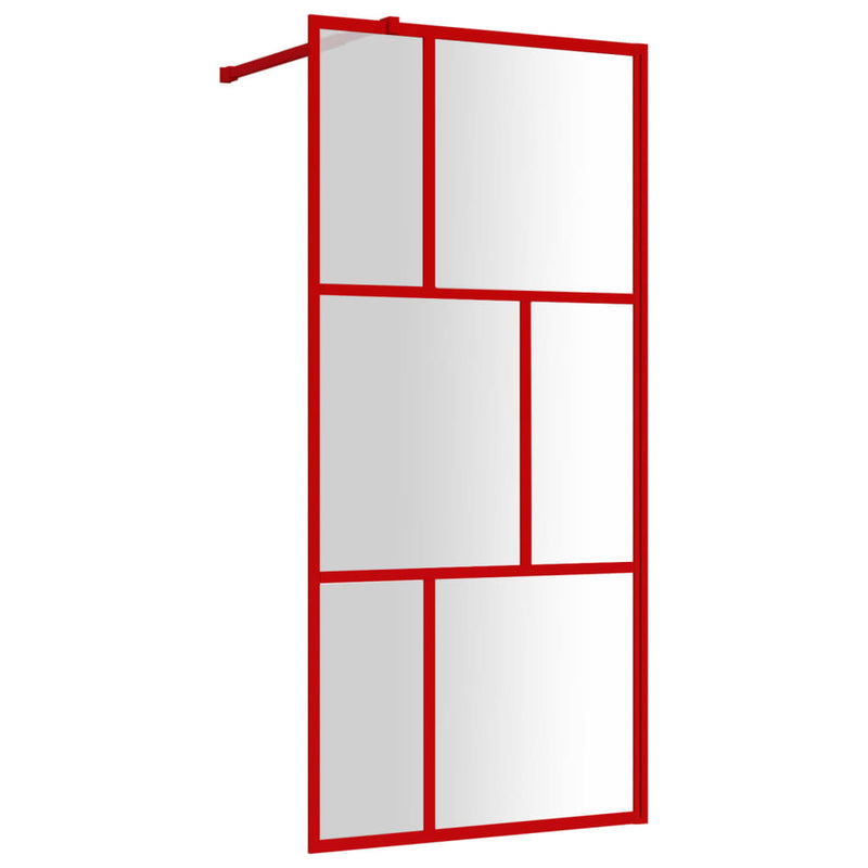 ギャラリービューアに画像をロードする, Vidaxl inloopdouchewand transparant 80x195 cm esg-glas rood
