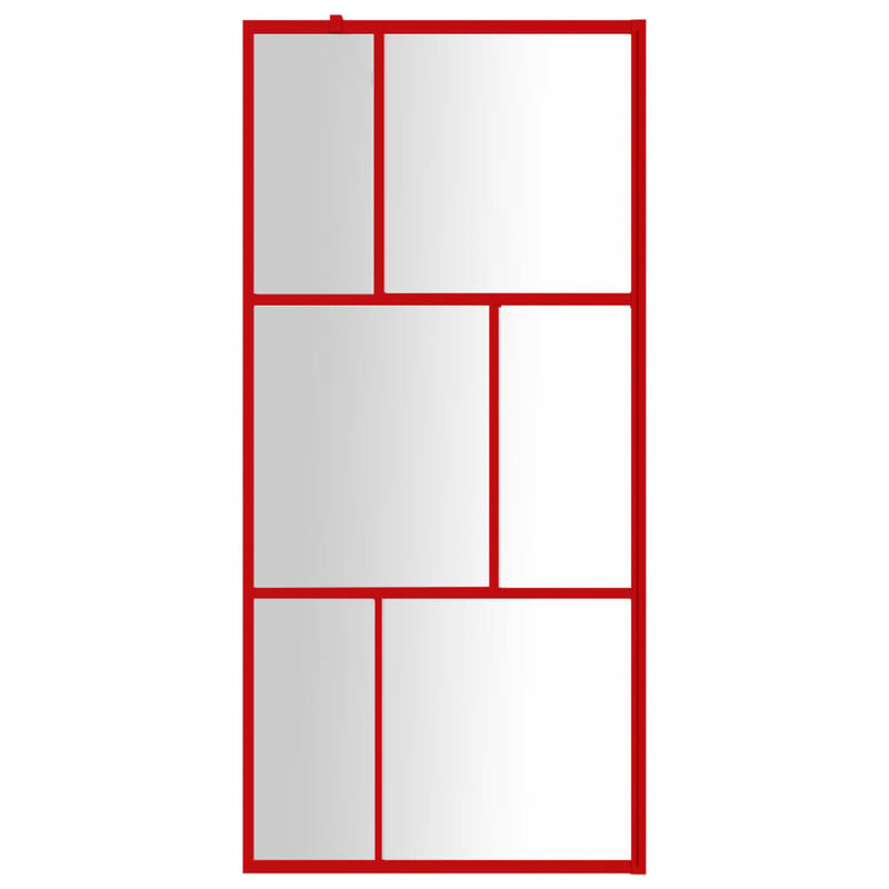 ギャラリービューアに画像をロードする, Vidaxl inloopdouchewand transparant 80x195 cm esg-glas rood
