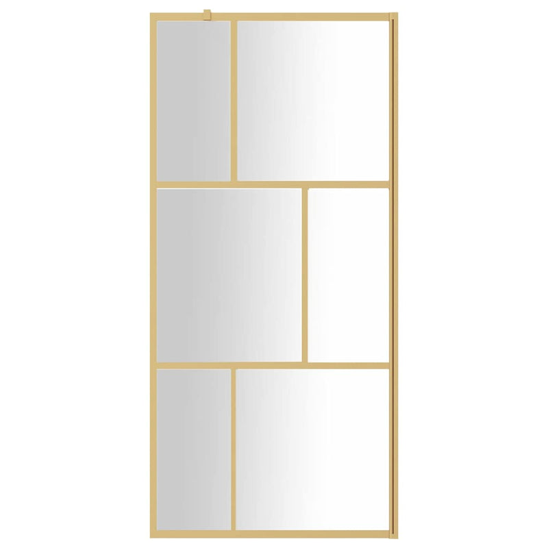Load image into Gallery viewer, Vidaxl inloopdouchewand transparant 80x195 cm esg-glas goudkleurig
