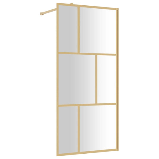 Vidaxl inloopdouchewand transparant 90x195 cm esg-glas goudkleurig