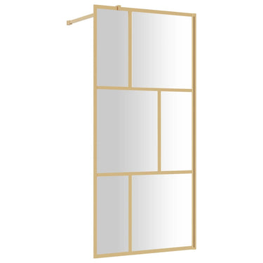 Vidaxl inloopdouchewand transparant 90x195 cm esg-glas goudkleurig
