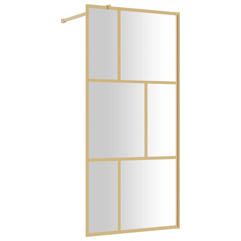 Load image into Gallery viewer, Vidaxl inloopdouchewand transparant 90x195 cm esg-glas goudkleurig
