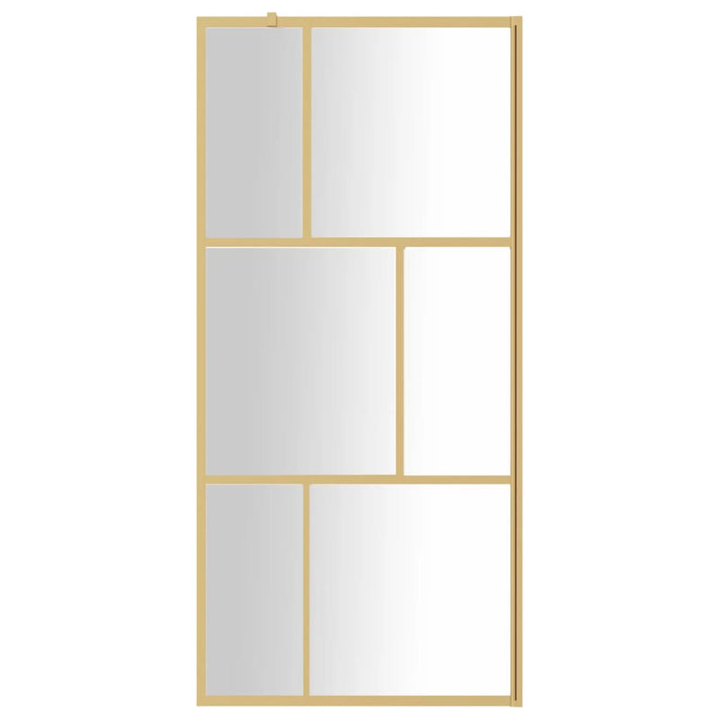 Load image into Gallery viewer, Vidaxl inloopdouchewand transparant 90x195 cm esg-glas goudkleurig
