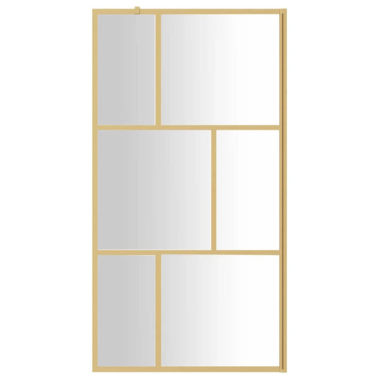 Vidaxl inloopdouchewand transparant 100x195 cm esg-glas goudkleurig